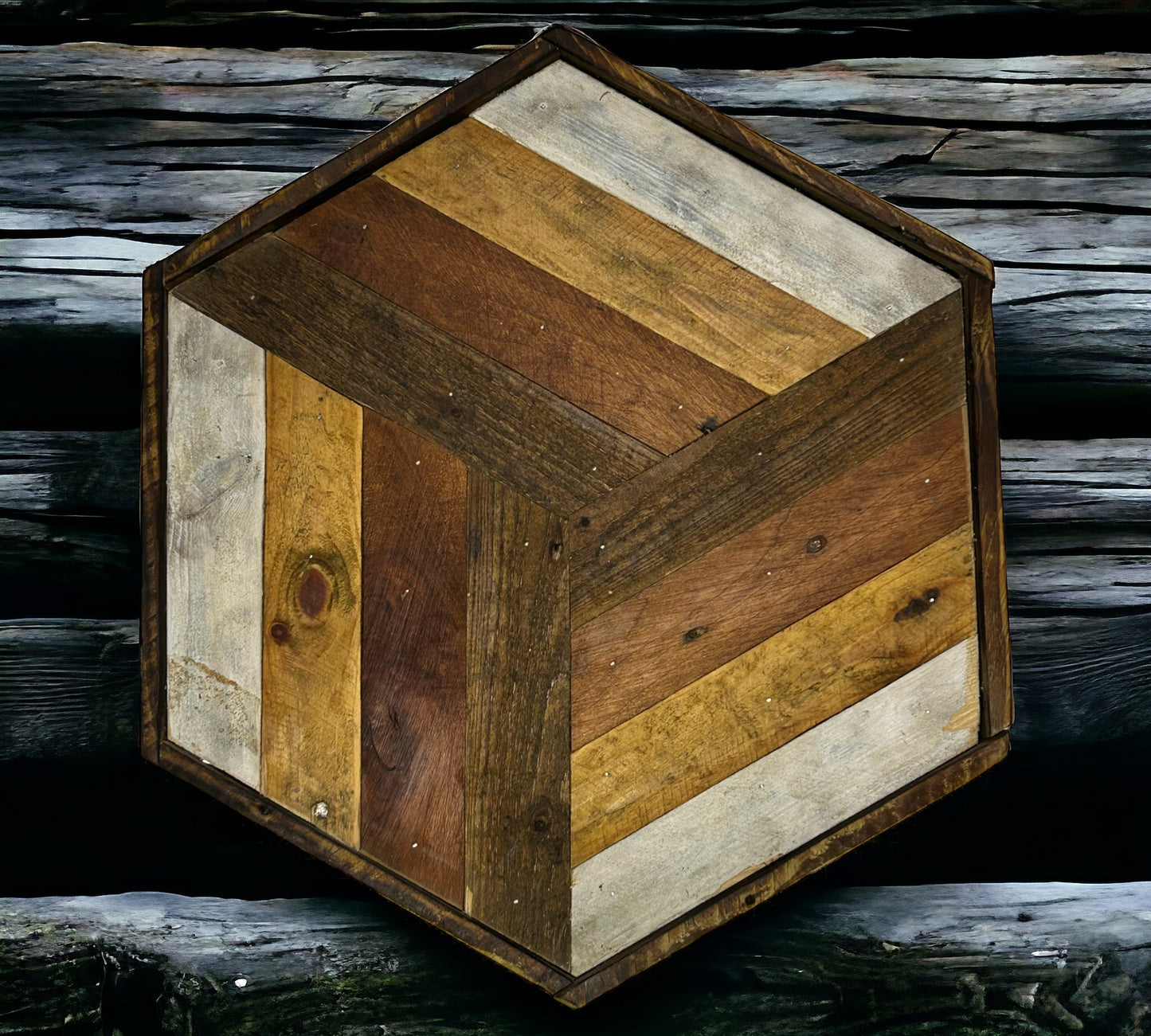 Four Colour Reclaimed Wood Wall Art