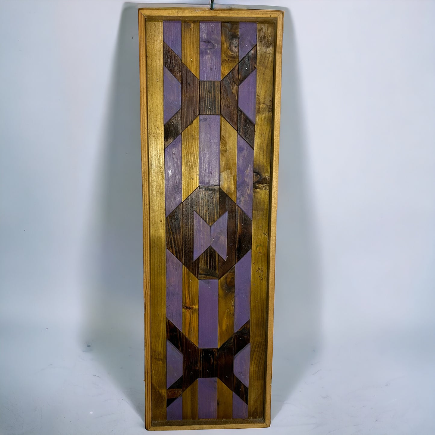 XOX Purple Themed Reclaimed Wood Wall Art