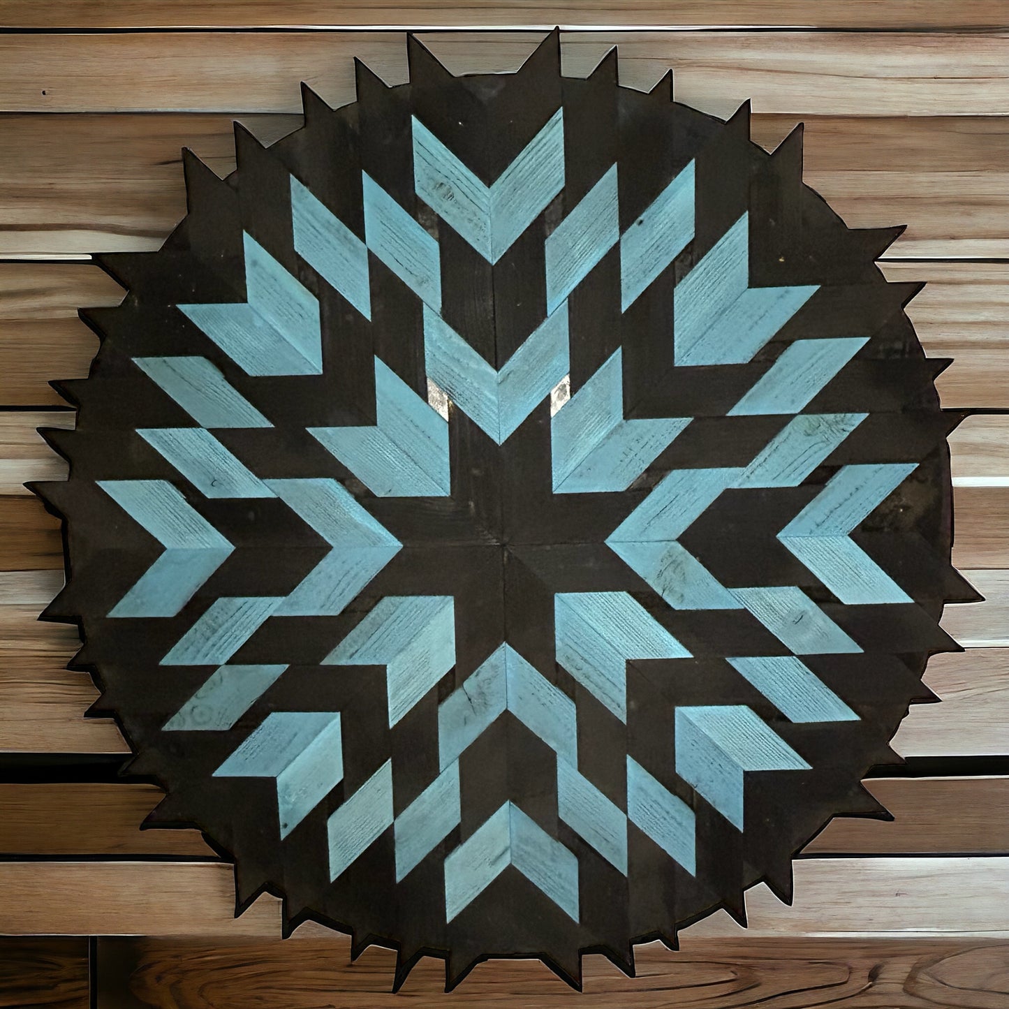 Two Blue Circular Patterned Wall Art