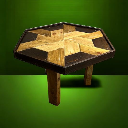 Reclaimed Wood Three Legged Side Table