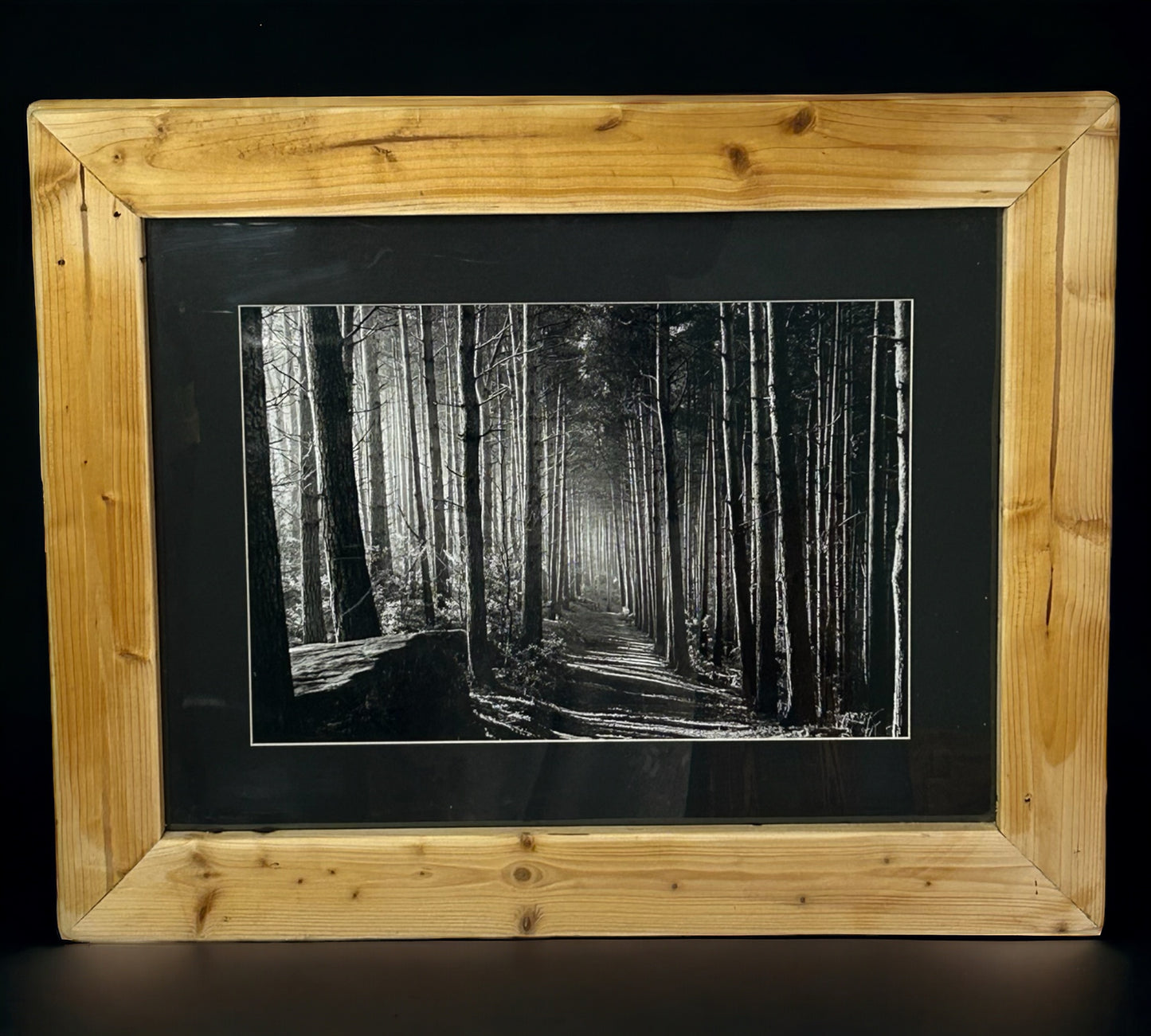 B&W Woodland in Reclaimed Wood Frame.
