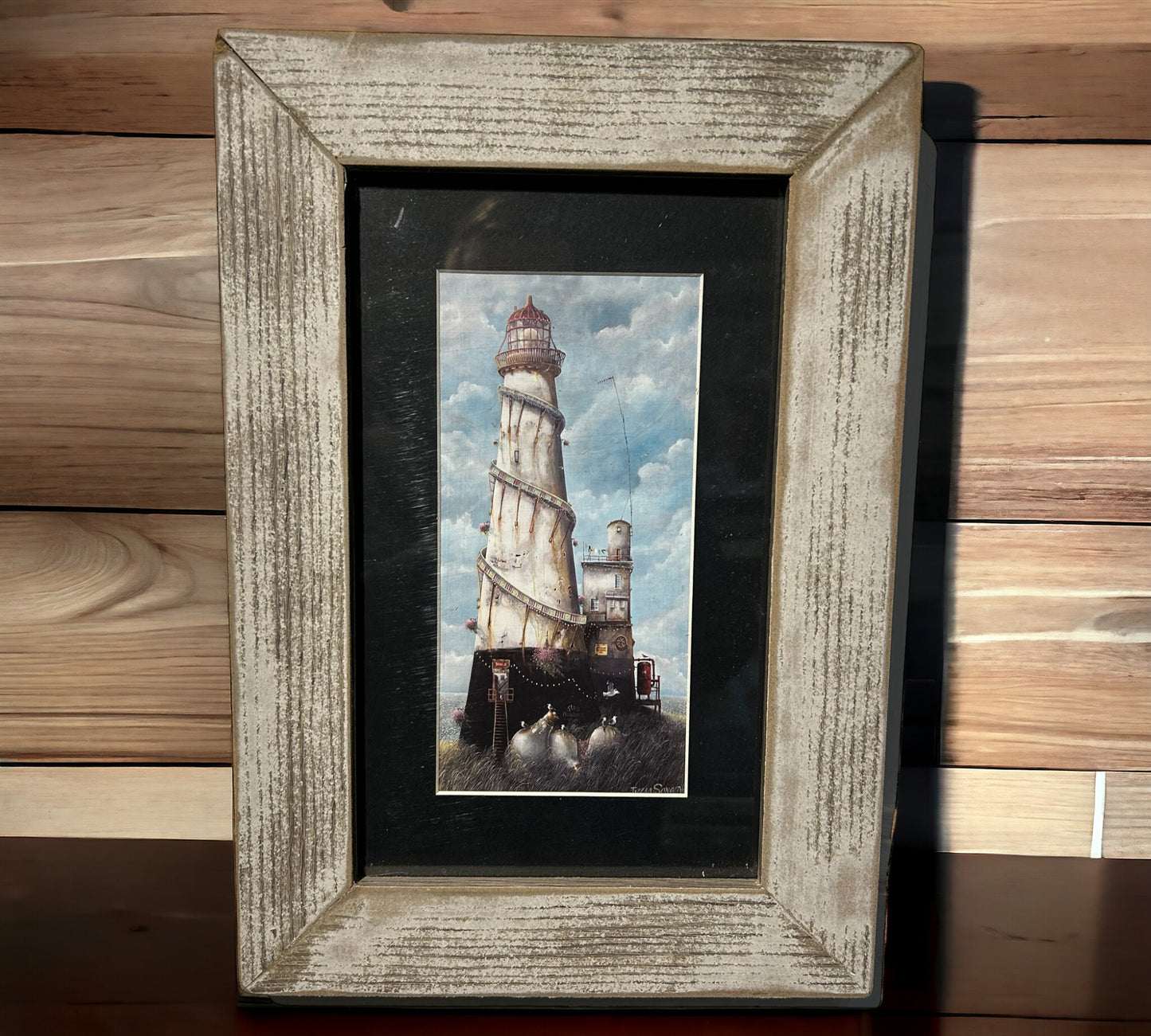 Lighthouse Stairs in Rustic Frame.