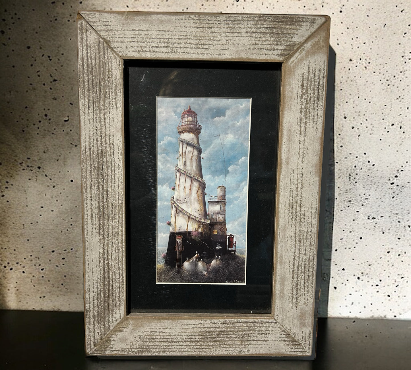 Lighthouse Stairs in Rustic Frame.
