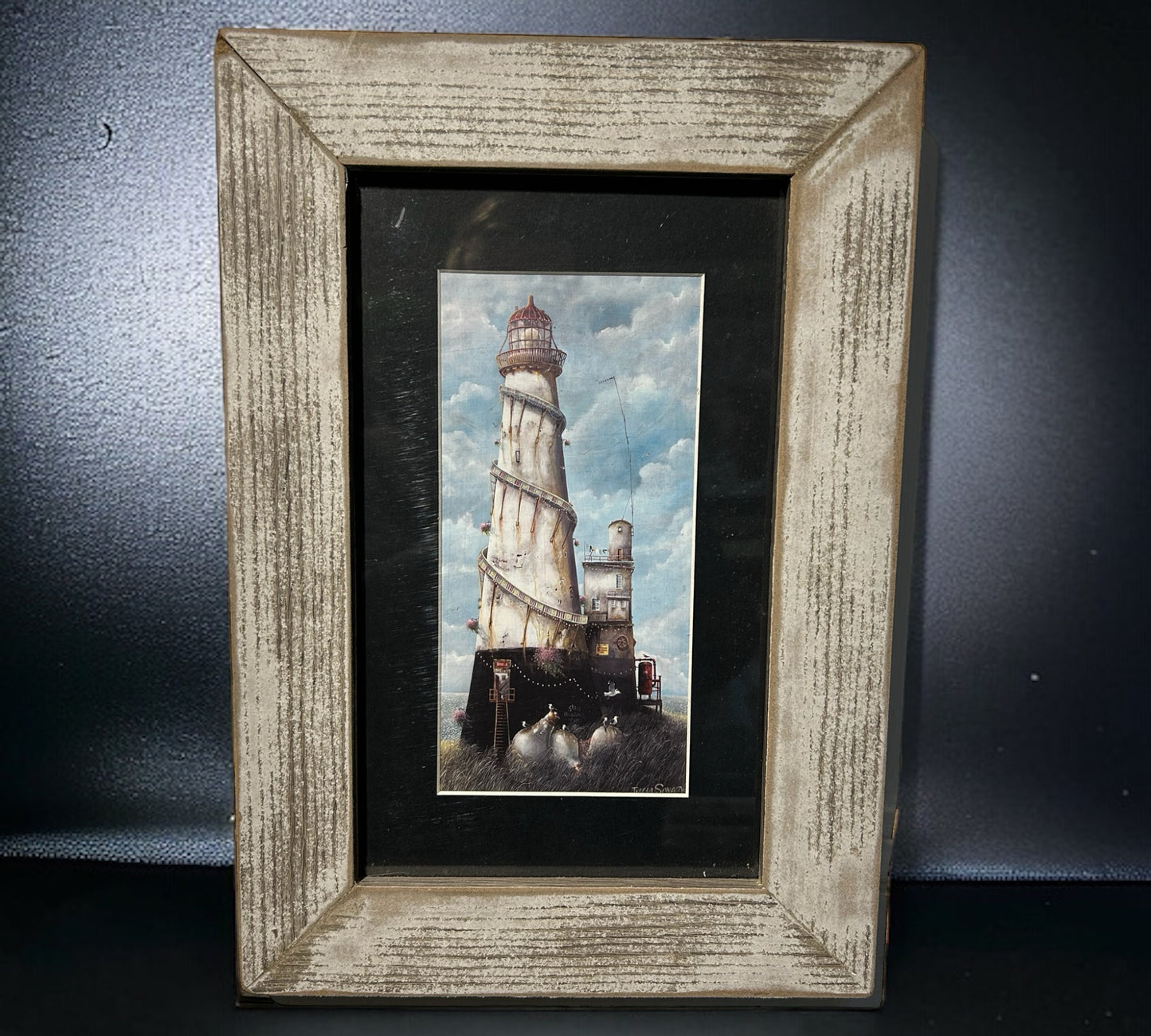 Lighthouse Stairs in Rustic Frame.