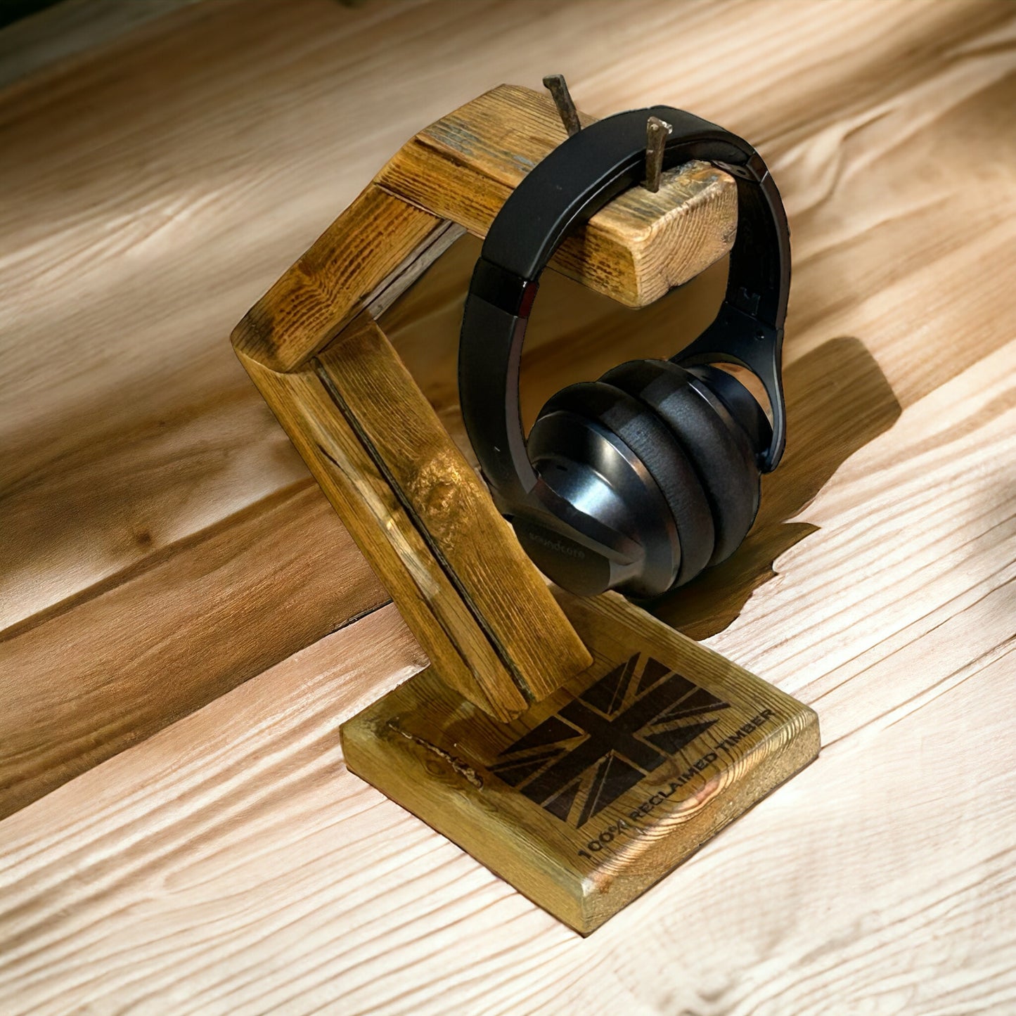 Headphones Holder from Reclaimed Wood. ( Headphones not Included)