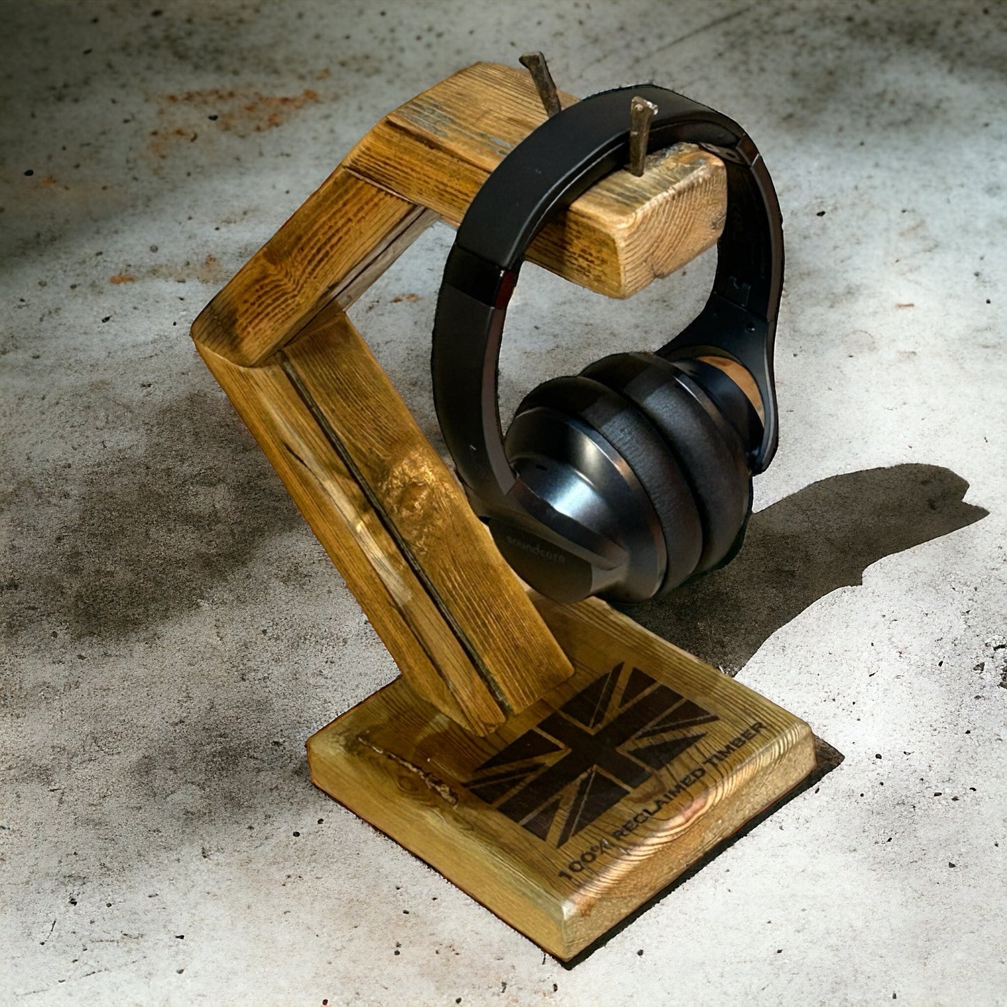 Headphones Holder from Reclaimed Wood. ( Headphones not Included)