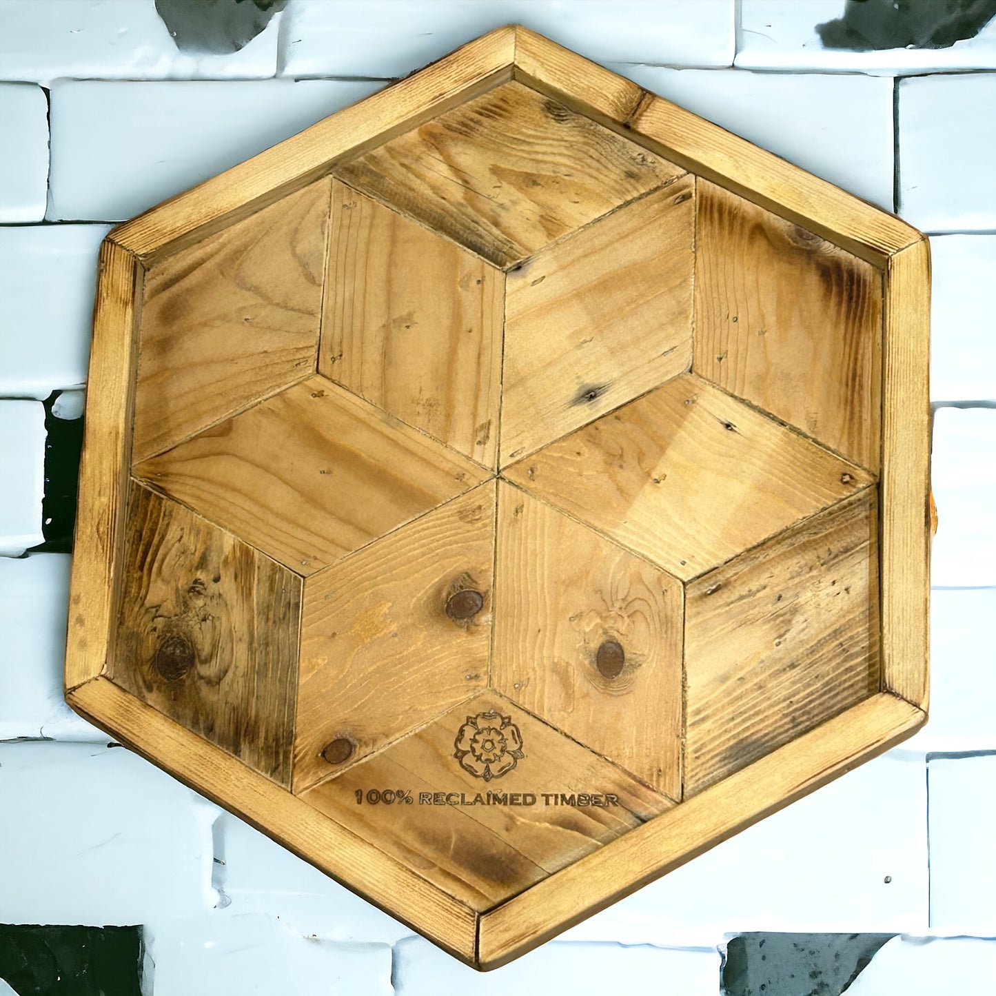 Patterned Reclaimed Wood Tray