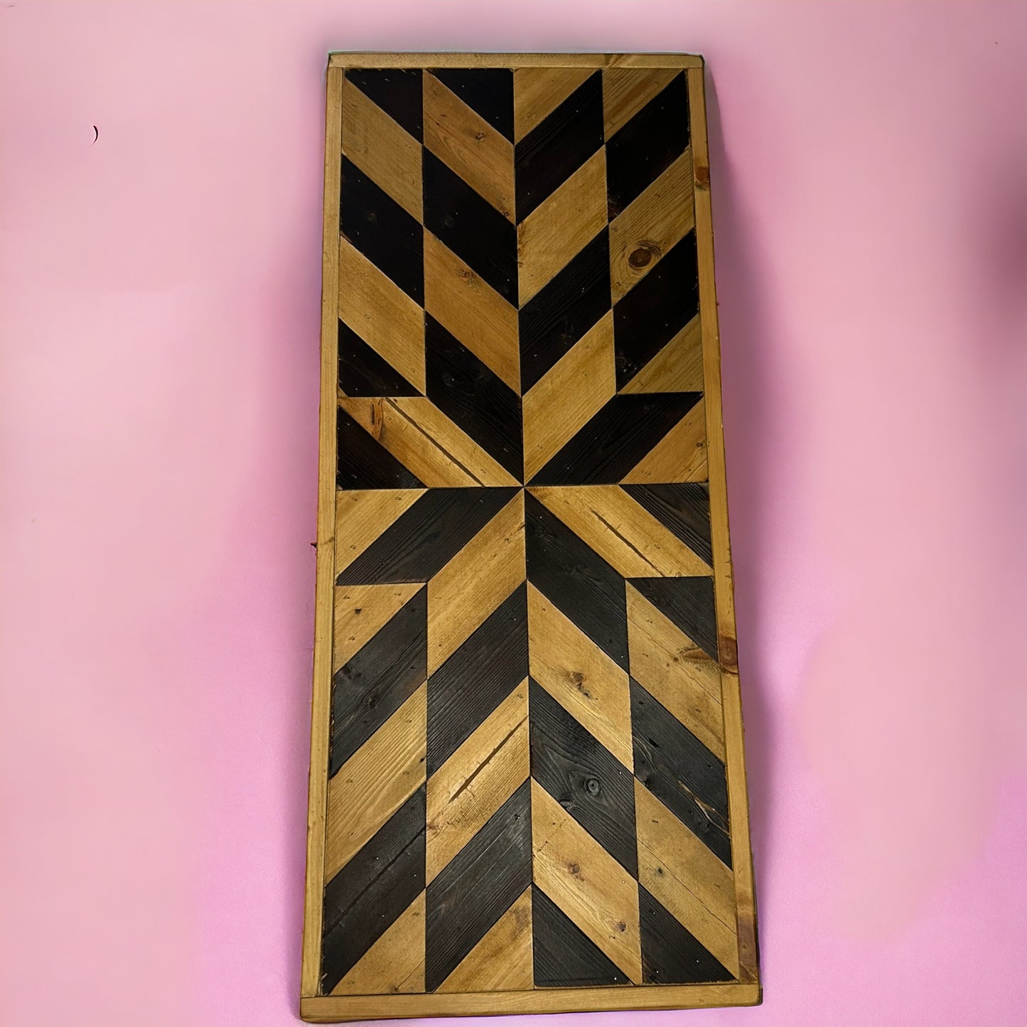 Multi Shaped Two Tone Reclaimed Wood Wall Art