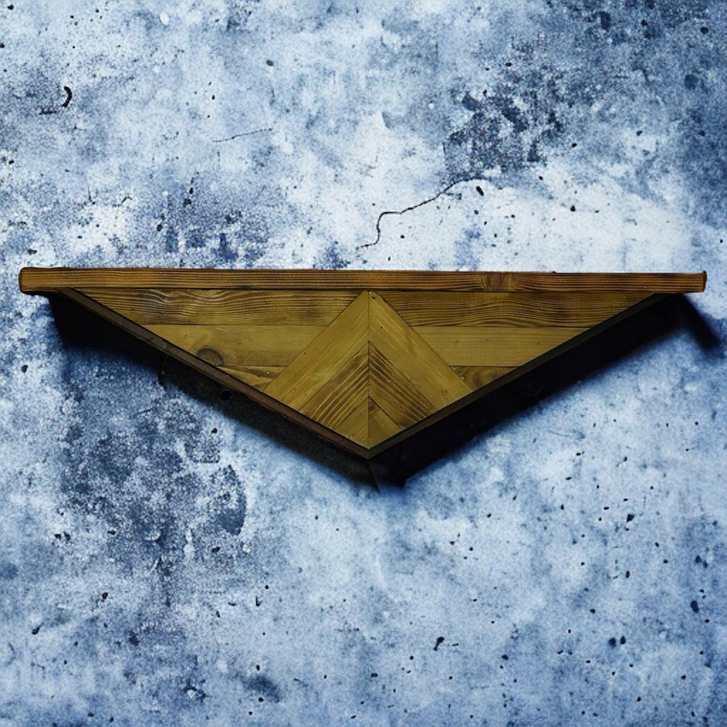 Slim Reclaimed Wood Wall Art Shelf.