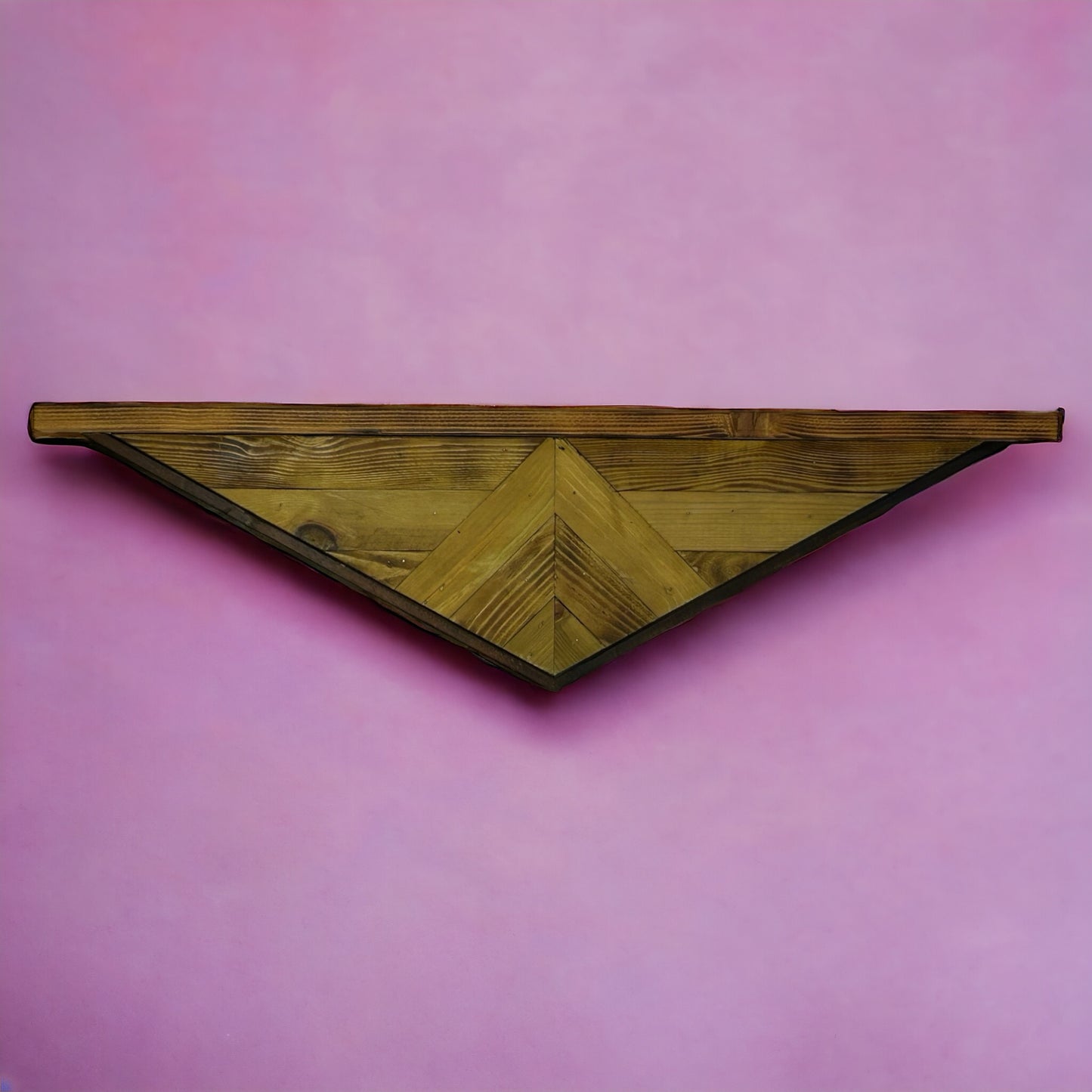 Slim Reclaimed Wood Wall Art Shelf.