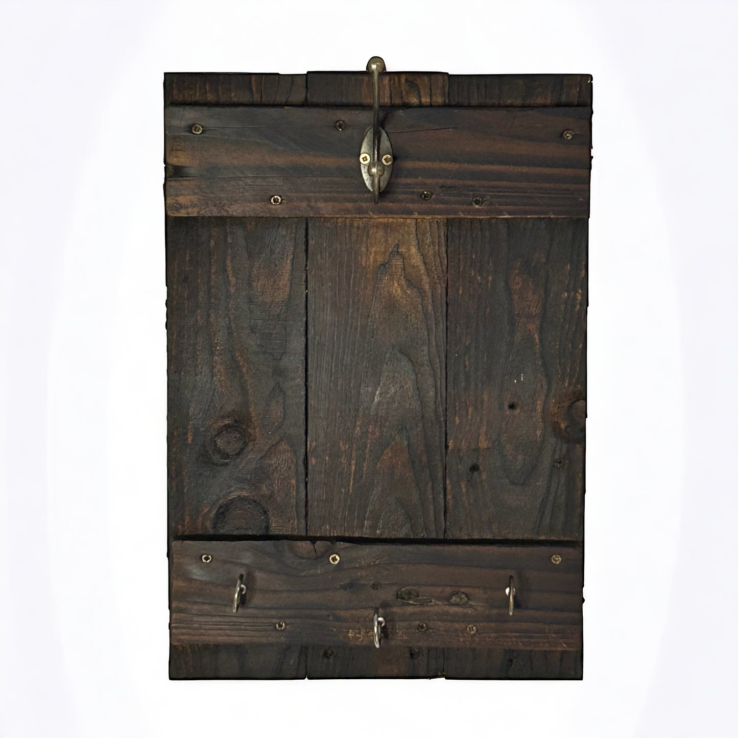 Coat and Key Hanger from Dark Reclaimed Wood