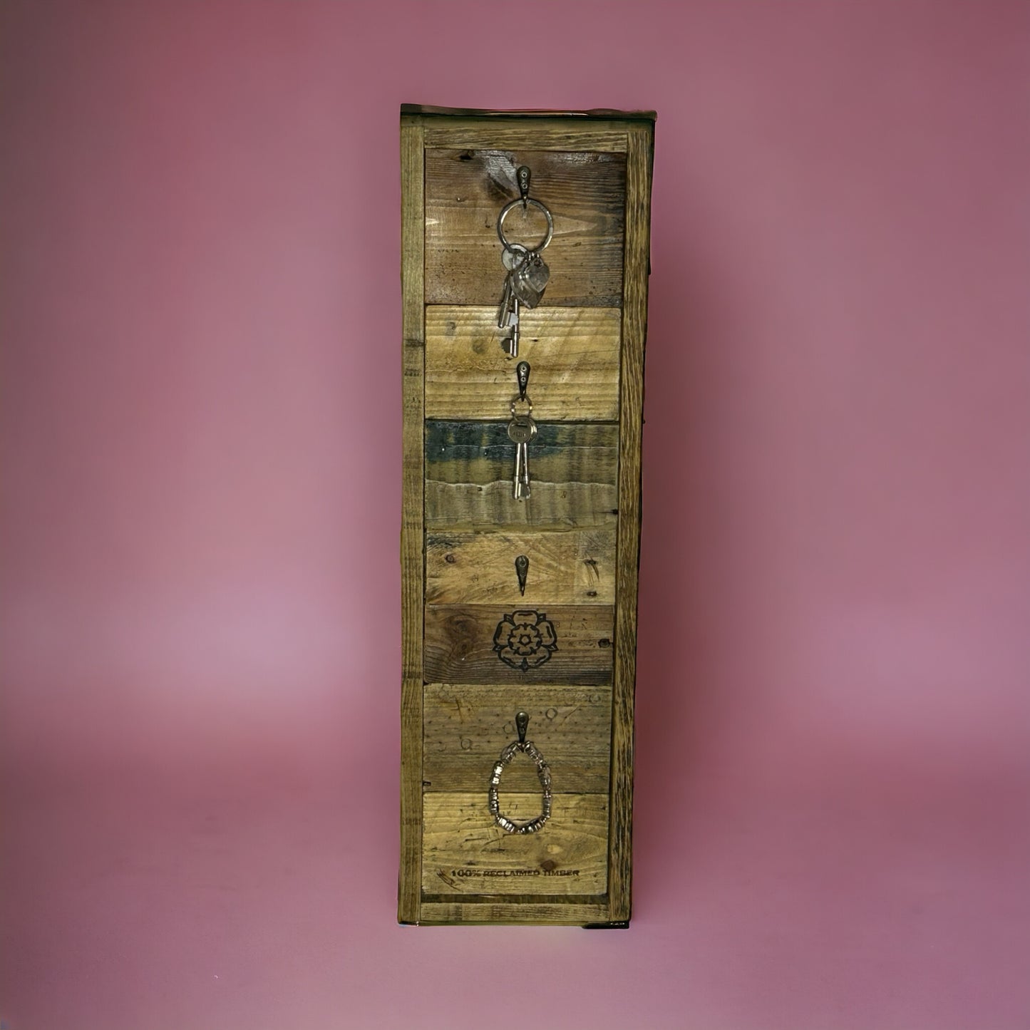 Tall Reclaimed Wood Key Hangar