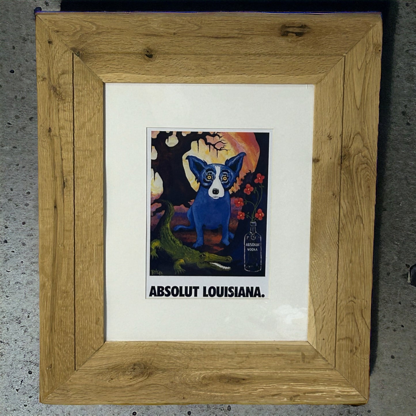 Absolut Louisiana Image in Reclaimed Wood Frame.