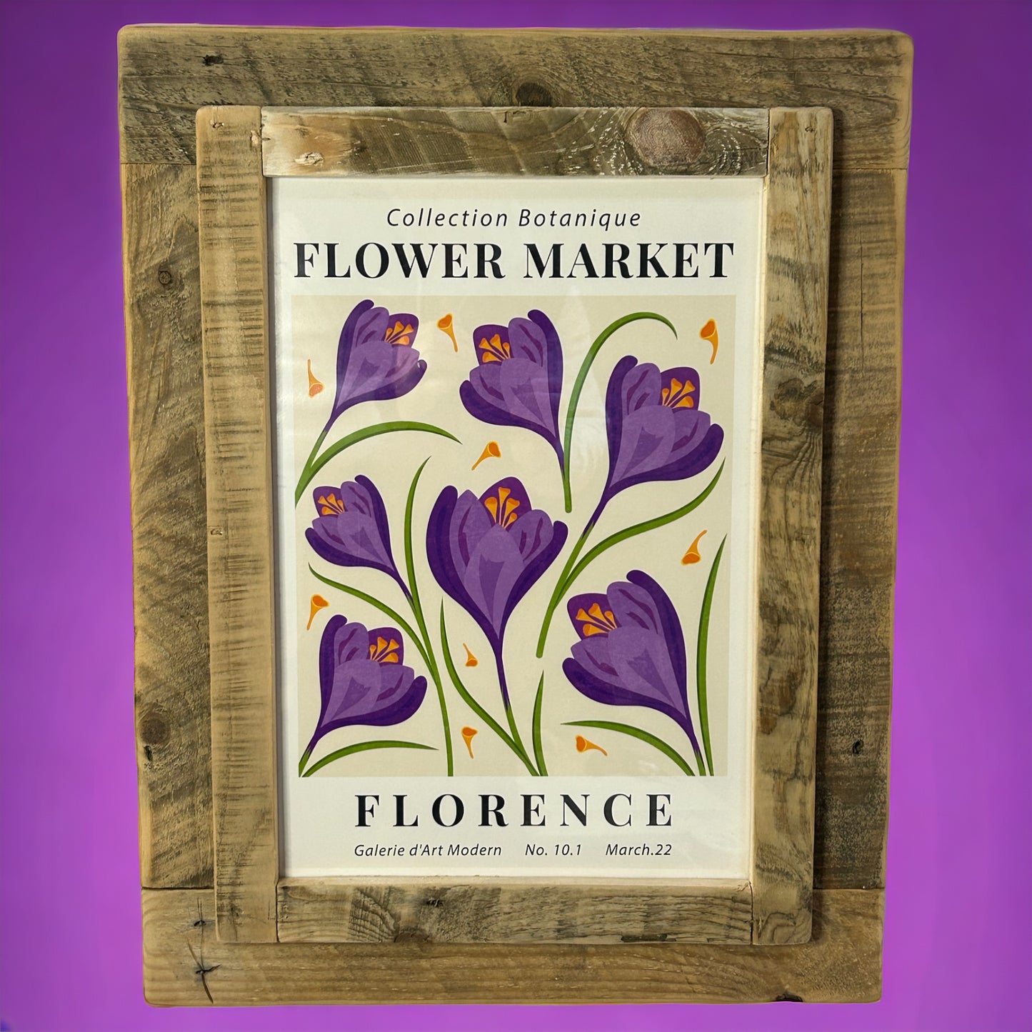 Flower Market Florence Print Framed in Reclaimed Wood.