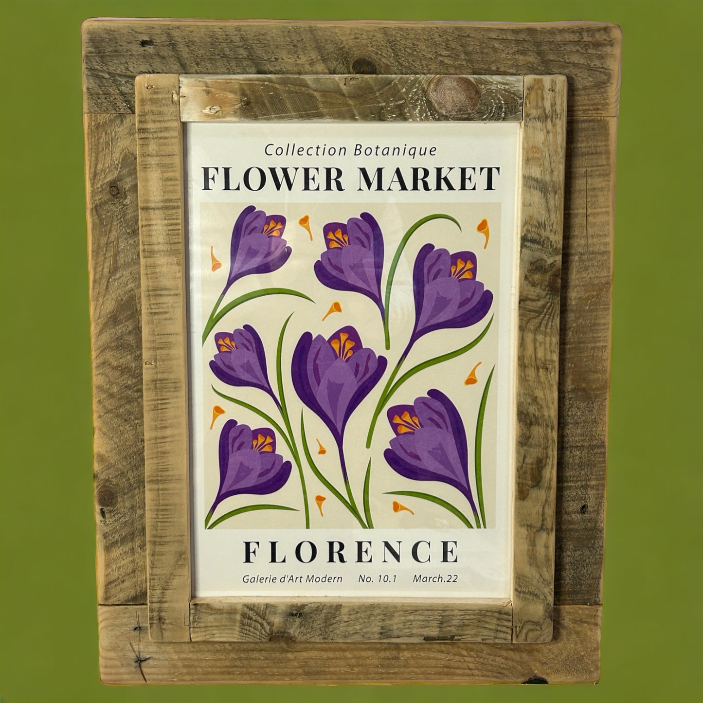 Flower Market Florence Print Framed in Reclaimed Wood.
