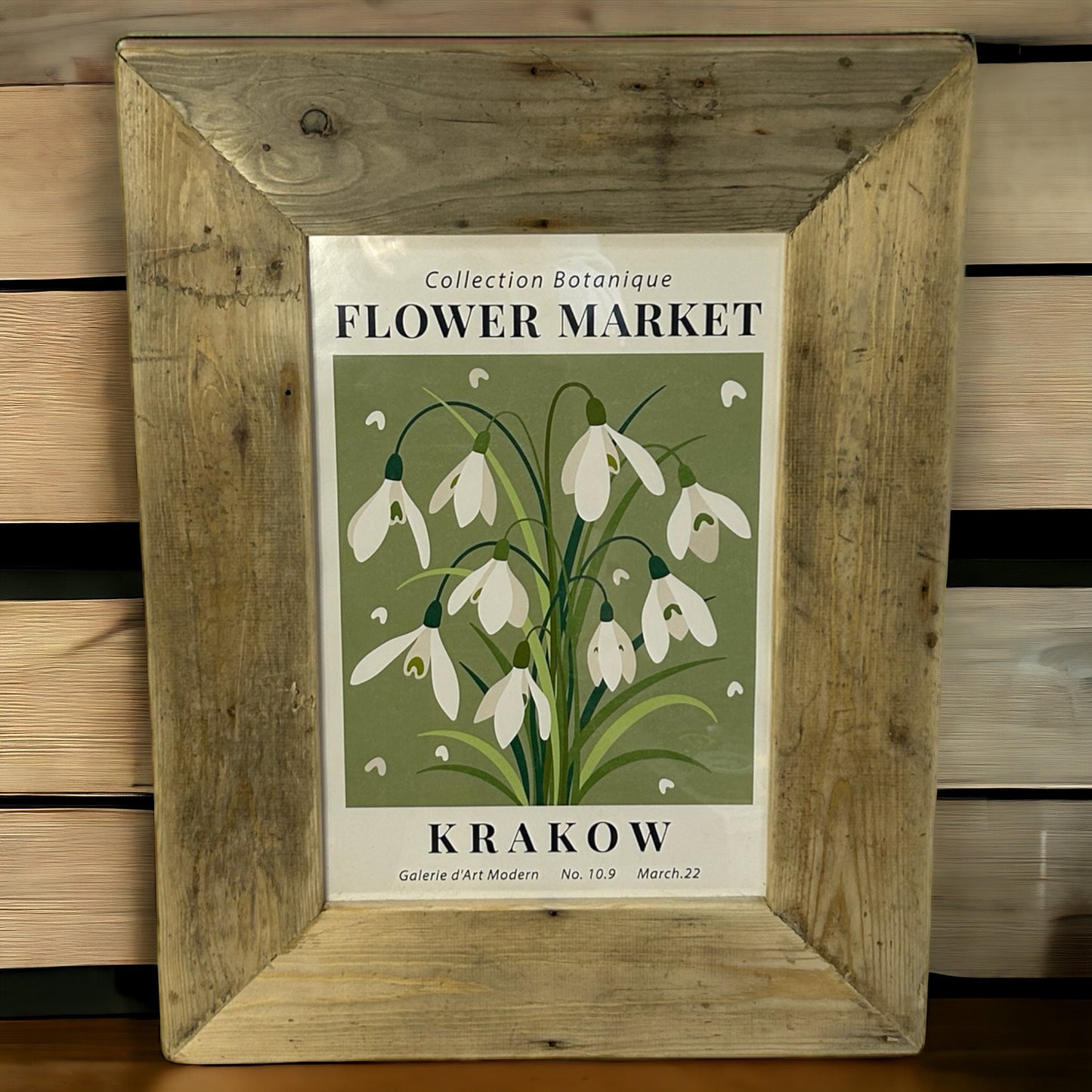 Flower Market Krakow Print Framed in ReclaimedWood