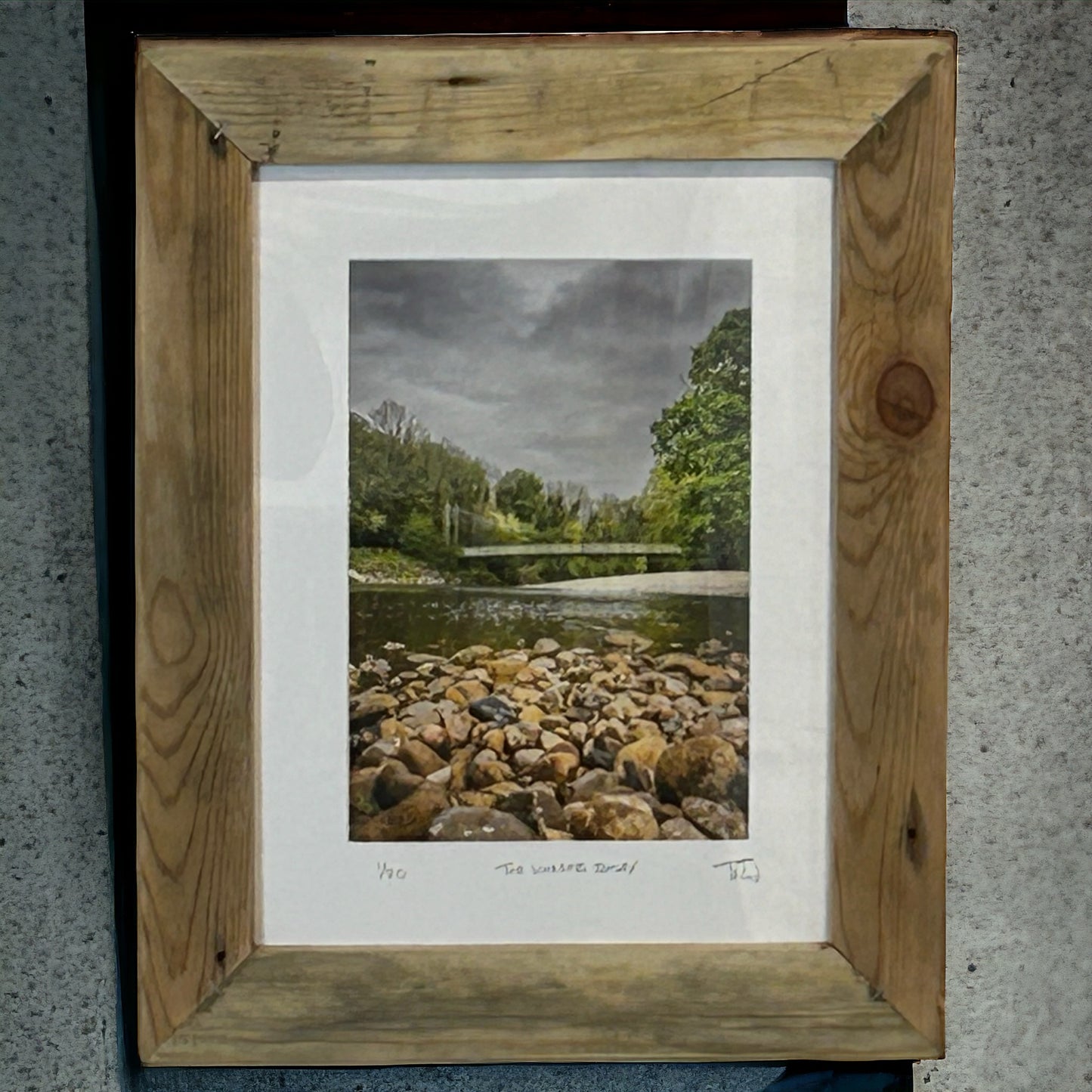 “The Wharfe, Ilkley” in a Reclaimed Wood Frame.