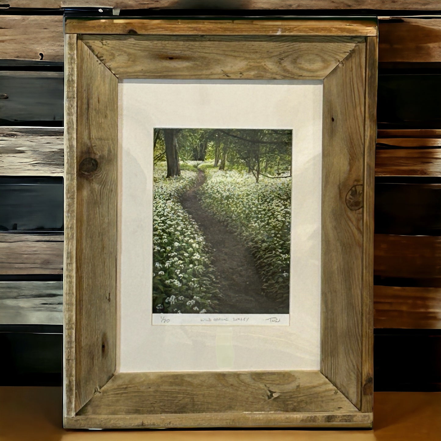 “Wild Garlic” in a Stunning Reclaimed Wood Frame.