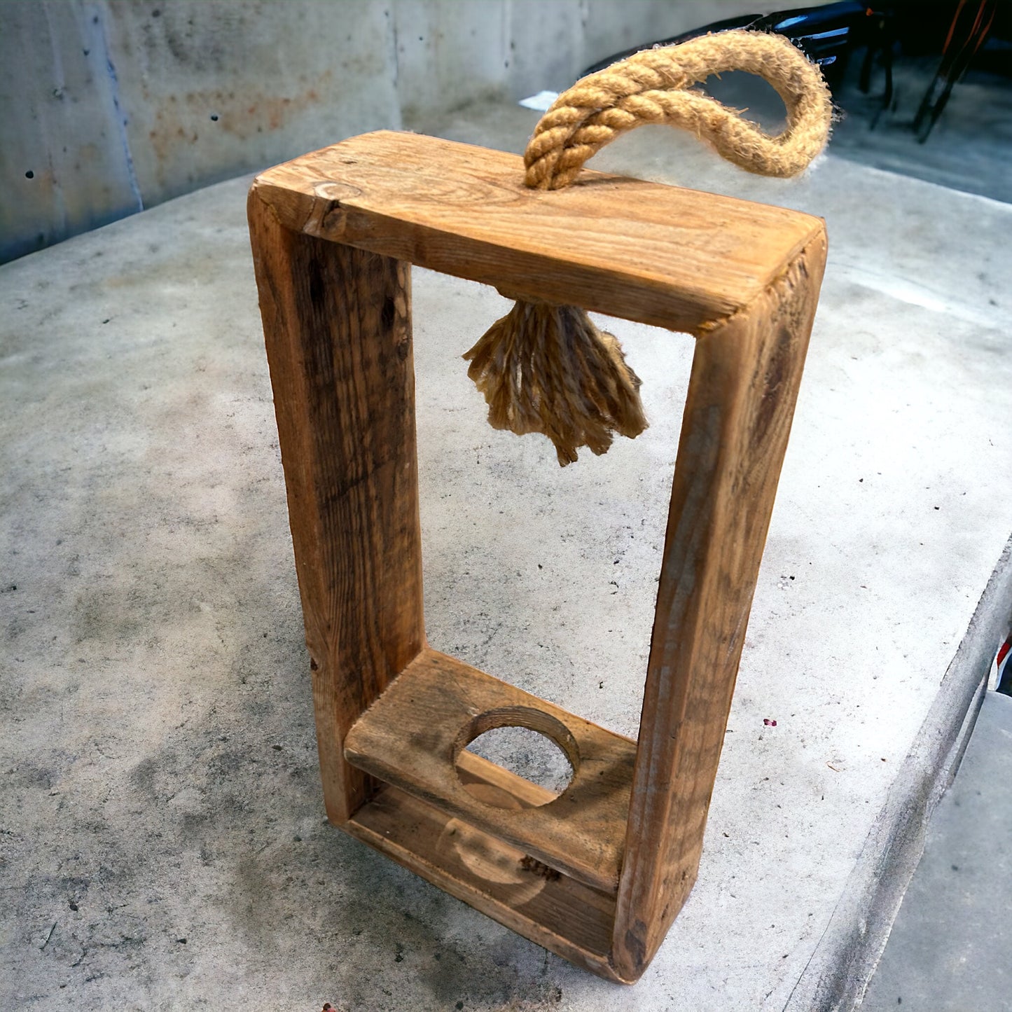 Reclaimed Wood ‘Wilsden’ Kokedama Holder. ( Plant not included)