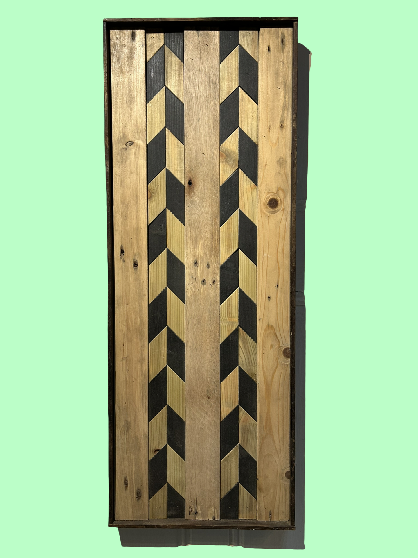 Rustic two tone patterned reclaimed wood wall art