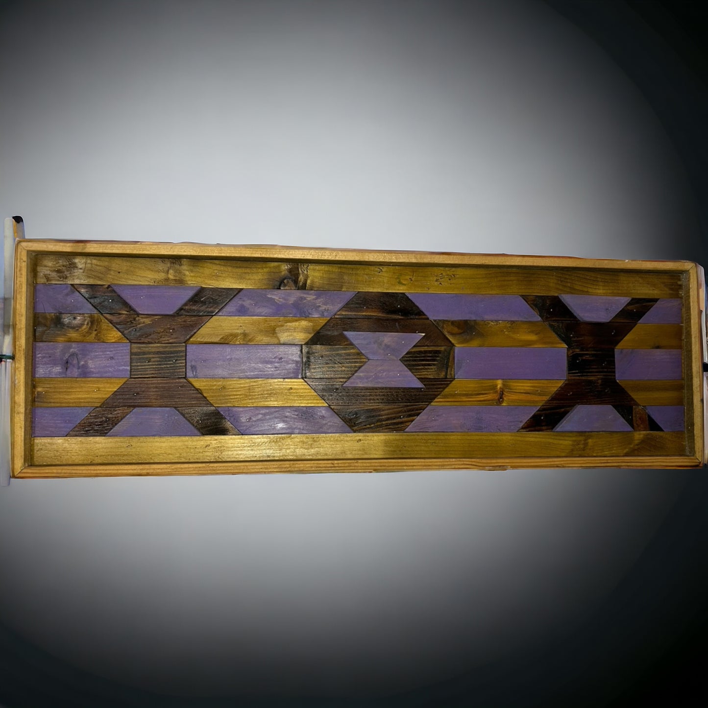 XOX Purple Themed Reclaimed Wood Wall Art