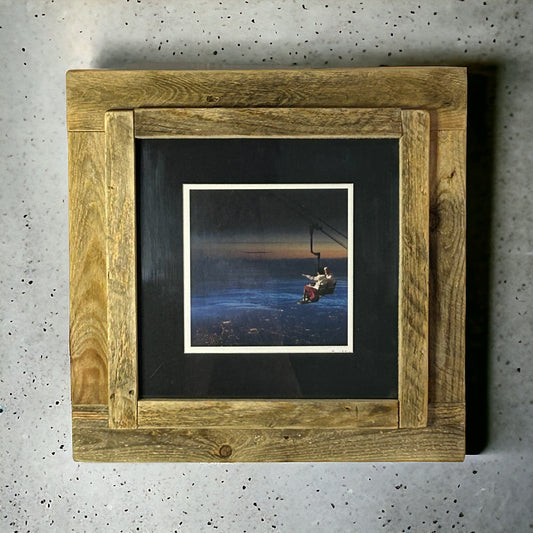 ‘What a View’ Ski Lift Image in Reclaimed Wood 