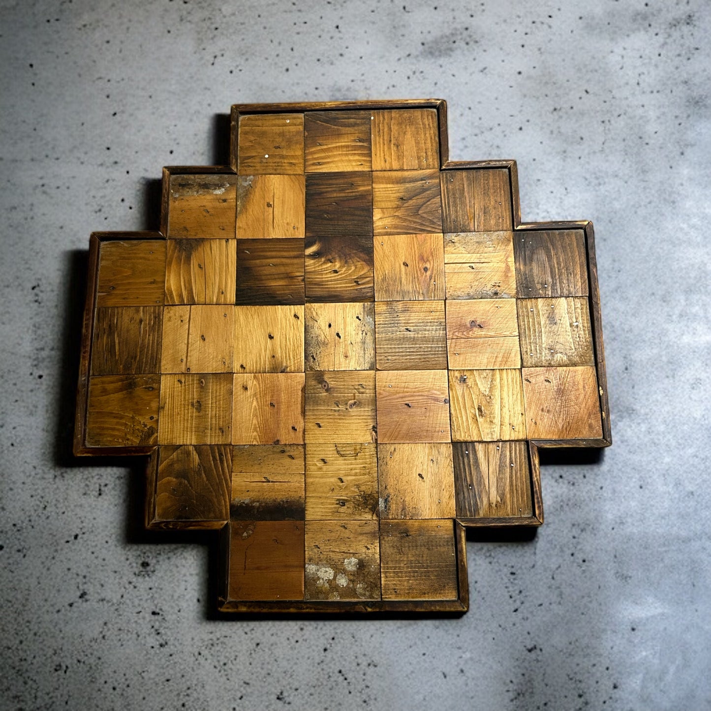 Block Finish Reclaimed Wood Side Table.