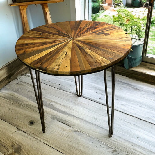 Multi Piece Rustic Round Table. 