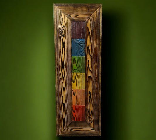 Rainbow Reclaimed Wood Wall Art. 