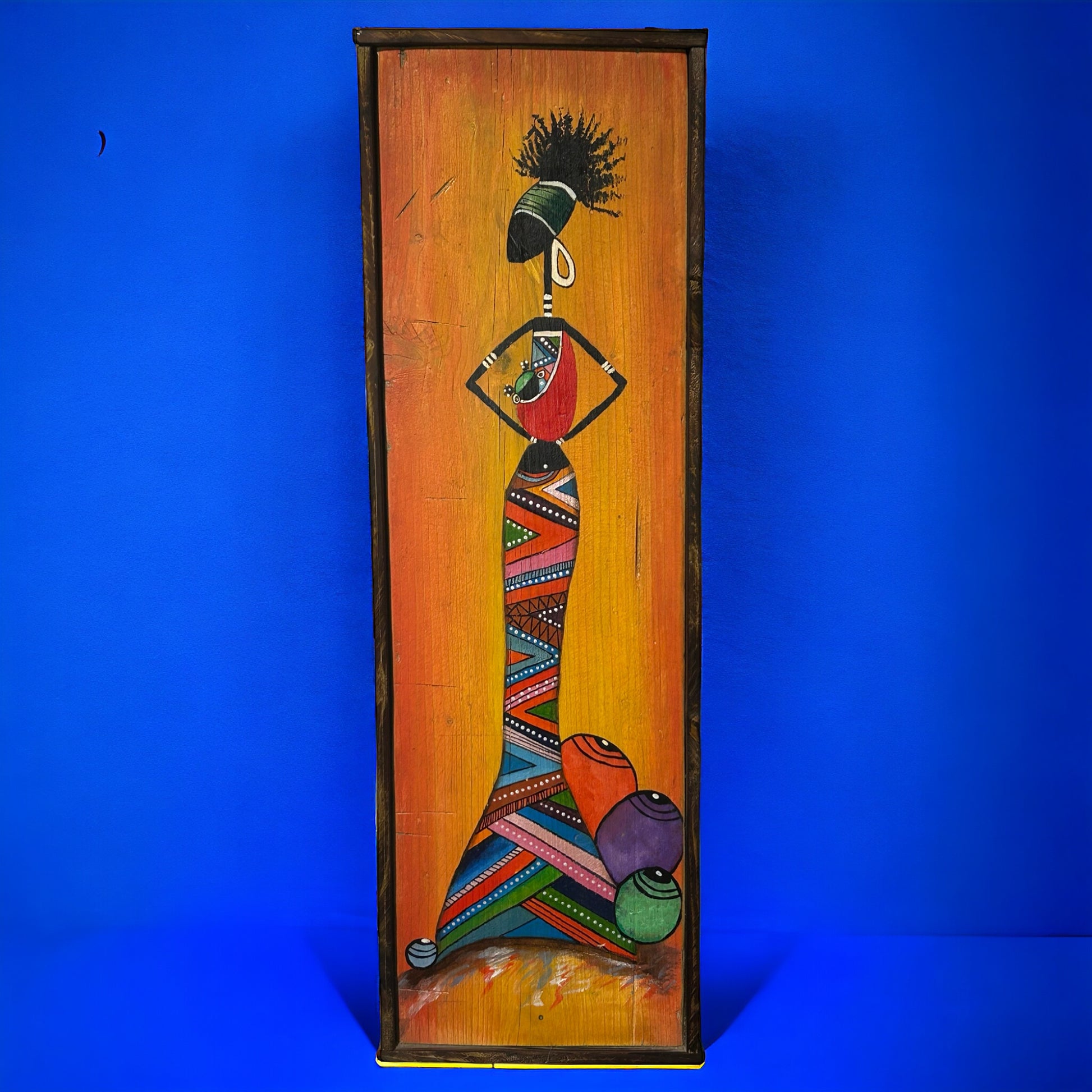 ‘Carnival’ Hand Painted on Reclaimed Wood. 