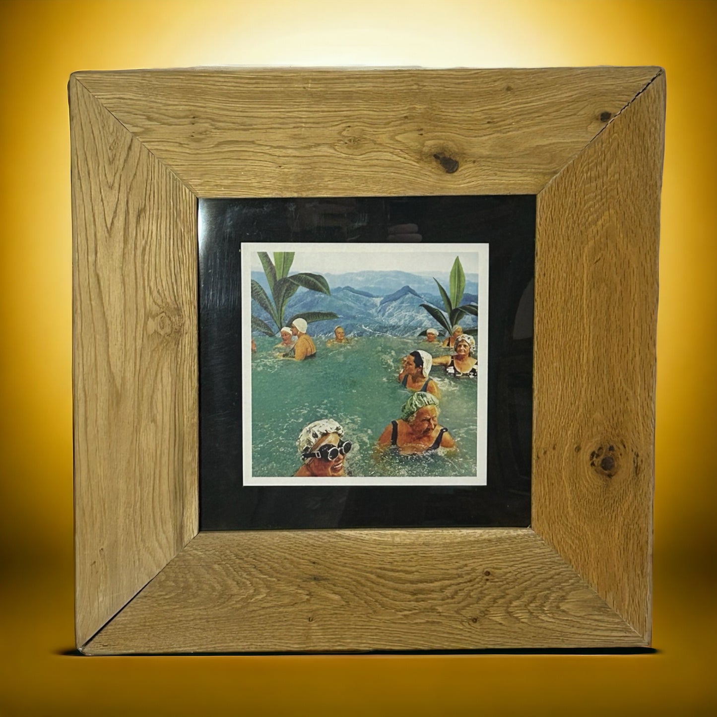 Ladies Swimming Image Framed in Reclaimed Wood 