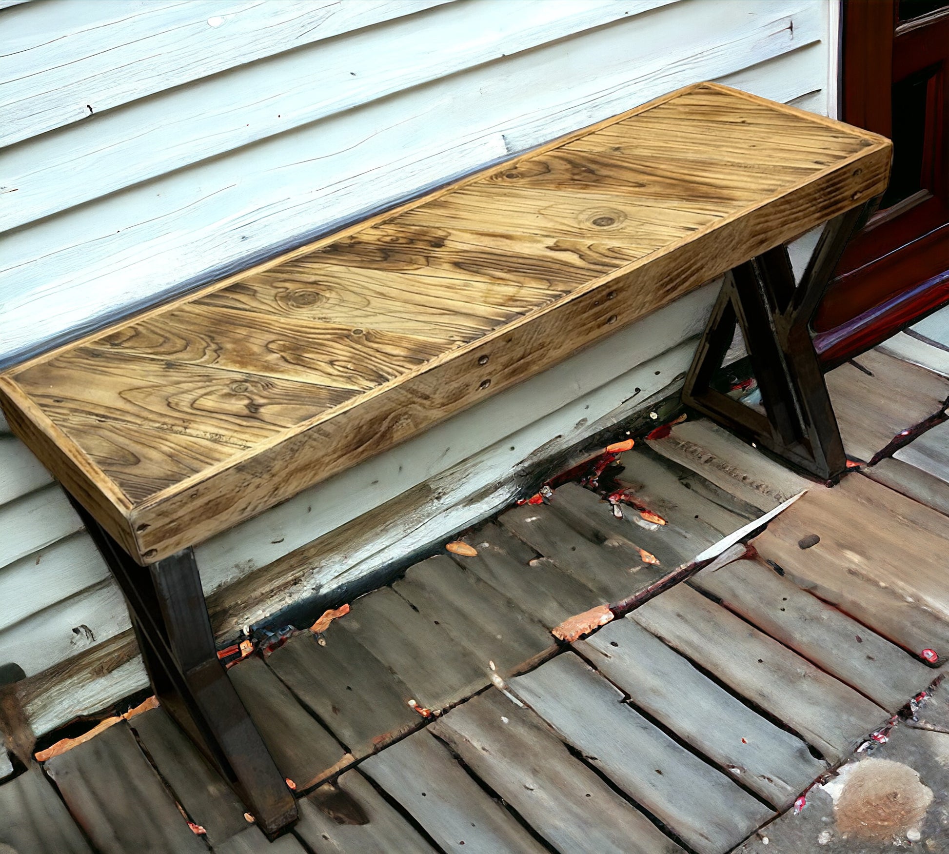 Reclaimed Wood Bench 