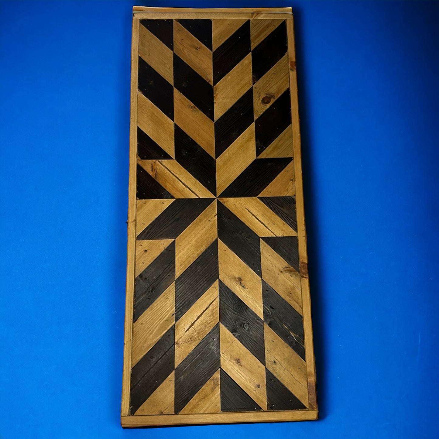 Multi Shaped Two Tone Reclaimed Wood Wall Art 