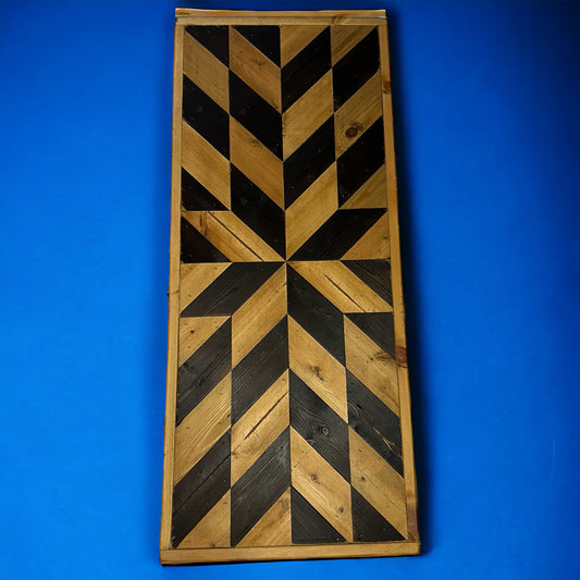 Multi Shaped Two Tone Reclaimed Wood Wall Art 