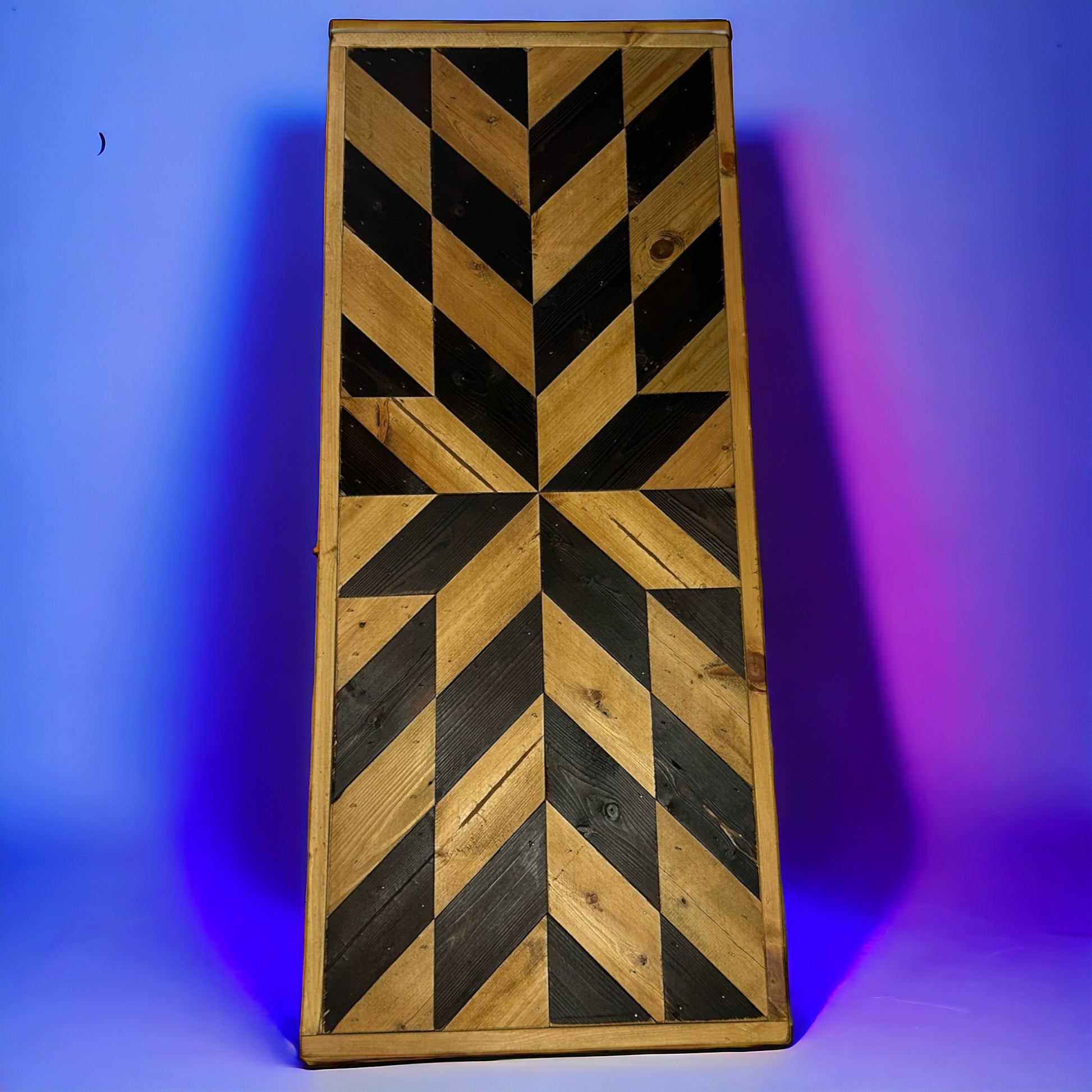 Multi Shaped Two Tone Reclaimed Wood Wall Art 