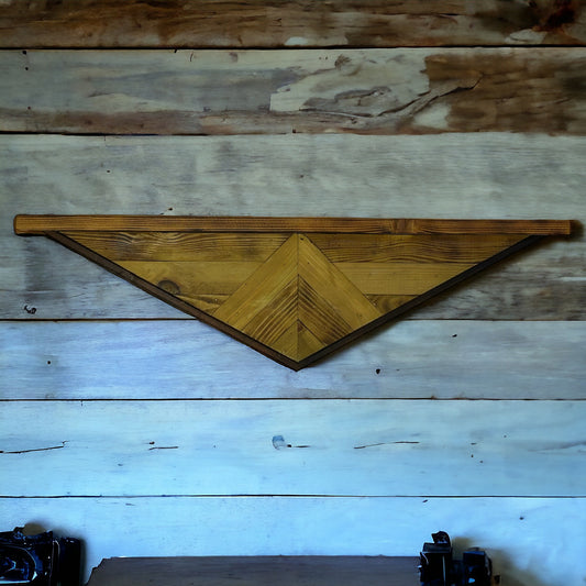 Slim Reclaimed Wood Wall Art Shelf. 