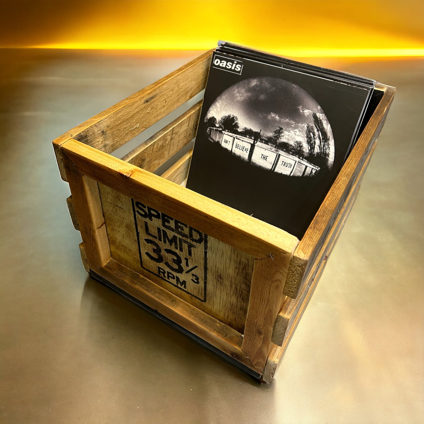 Vinyl Album Display and Storage Crate from Reclaimed Wood.