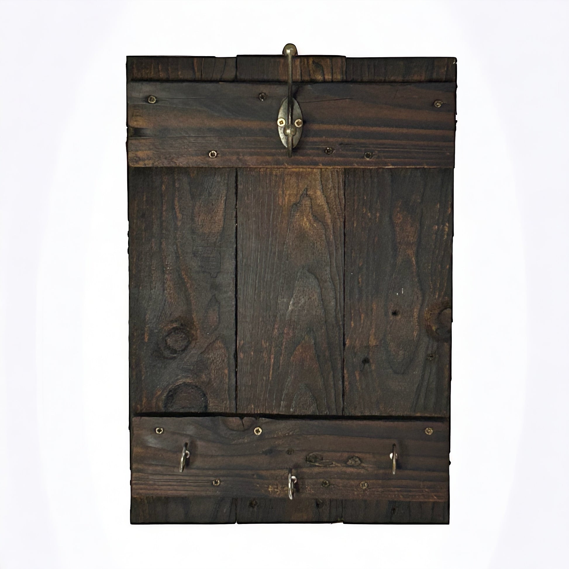 Coat and Key Hanger from Dark Reclaimed Wood