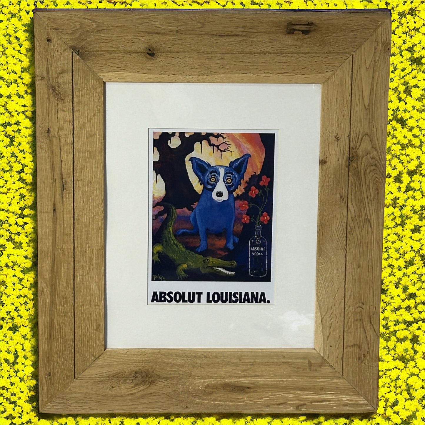 Absolut Louisiana Image in Reclaimed Wood Frame. 