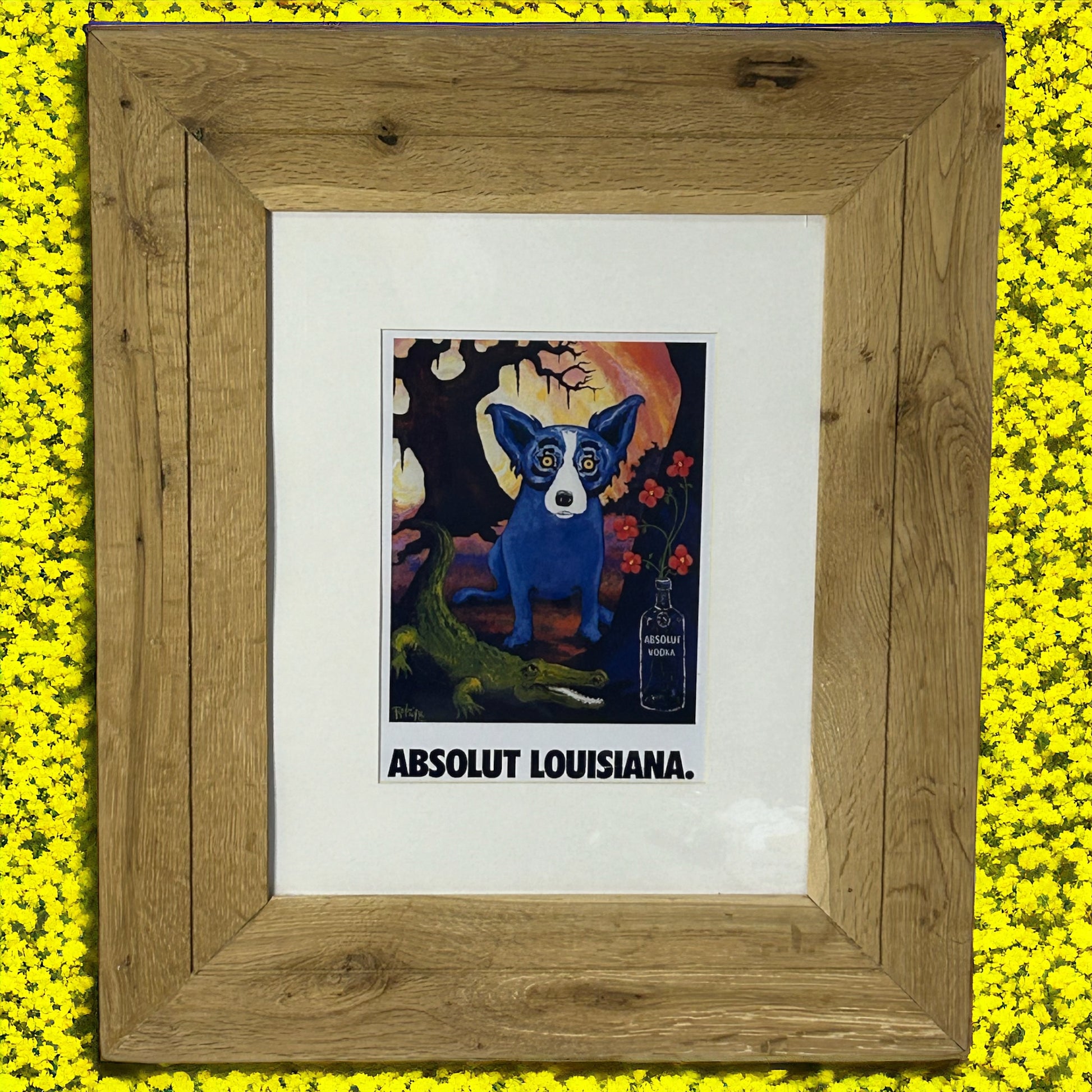 Absolut Louisiana Image in Reclaimed Wood Frame. 