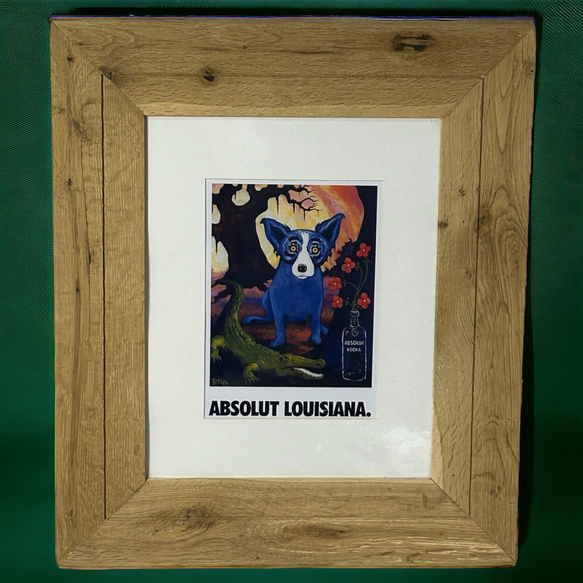 Absolut Louisiana Image in Reclaimed Wood Frame. 