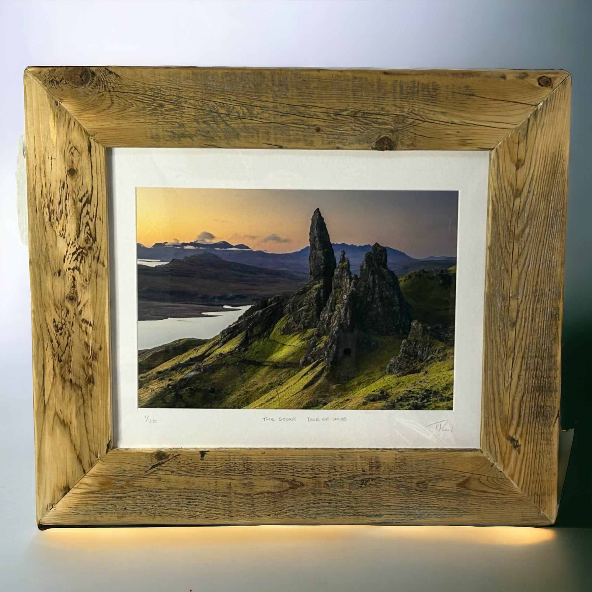 ‘The Storr, Isle of Skye’ Framed in Unique Reclaimed Wood. 