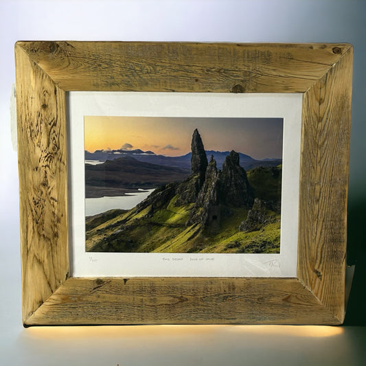 ‘The Storr, Isle of Skye’ Framed in Unique Reclaimed Wood. 