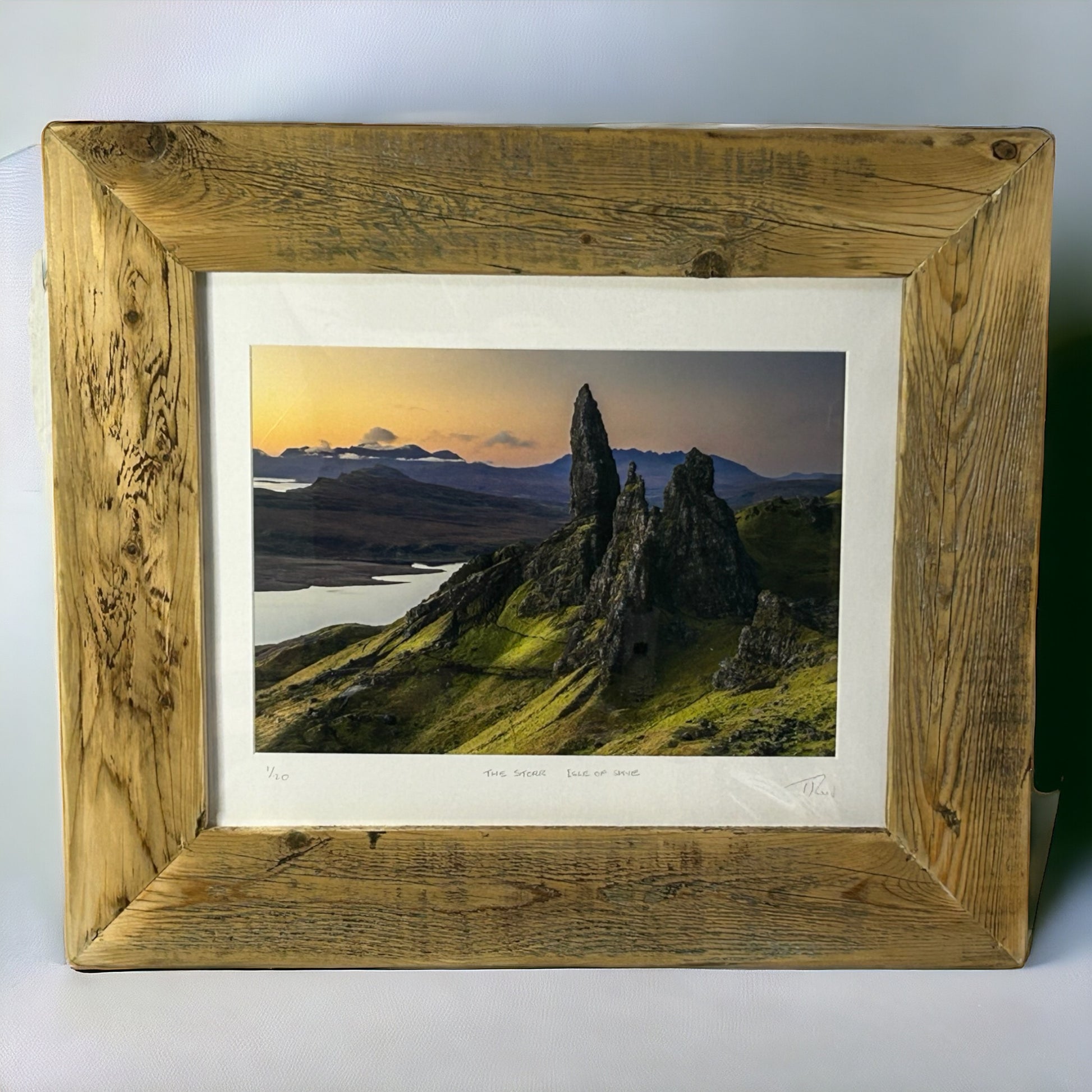 ‘The Storr, Isle of Skye’ Framed in Unique Reclaimed Wood. 