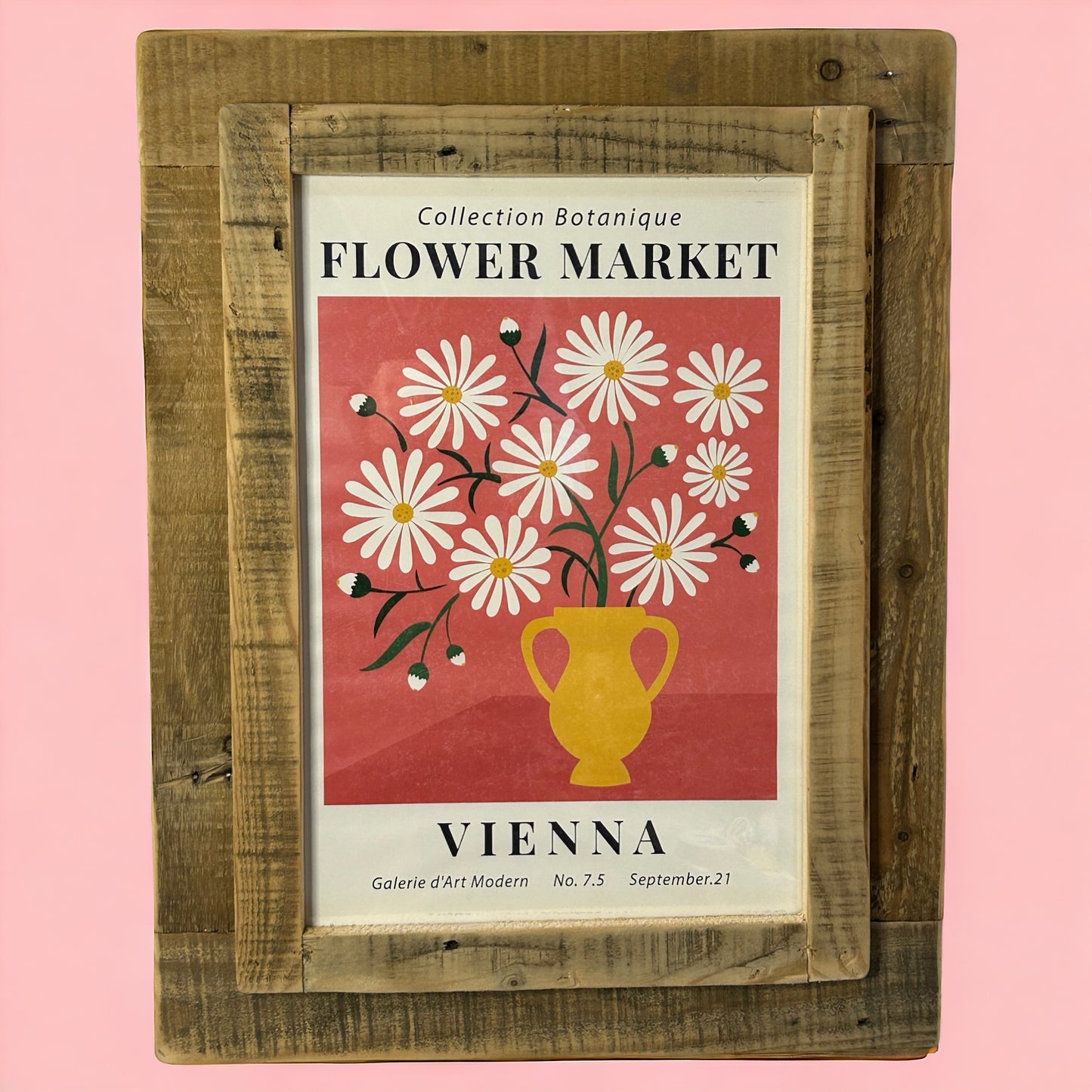 Flower Market Vienna Print Framed in Reclaimed Wood. 