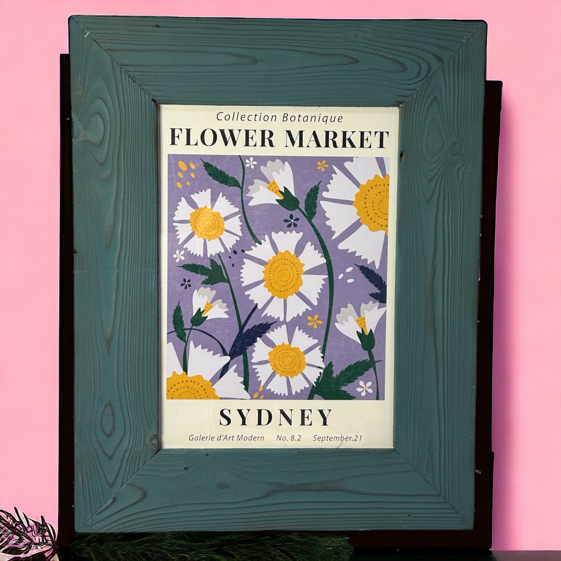 Flower Market Sydney in Reclaimed Green Timber Cladding Effect Frame. 