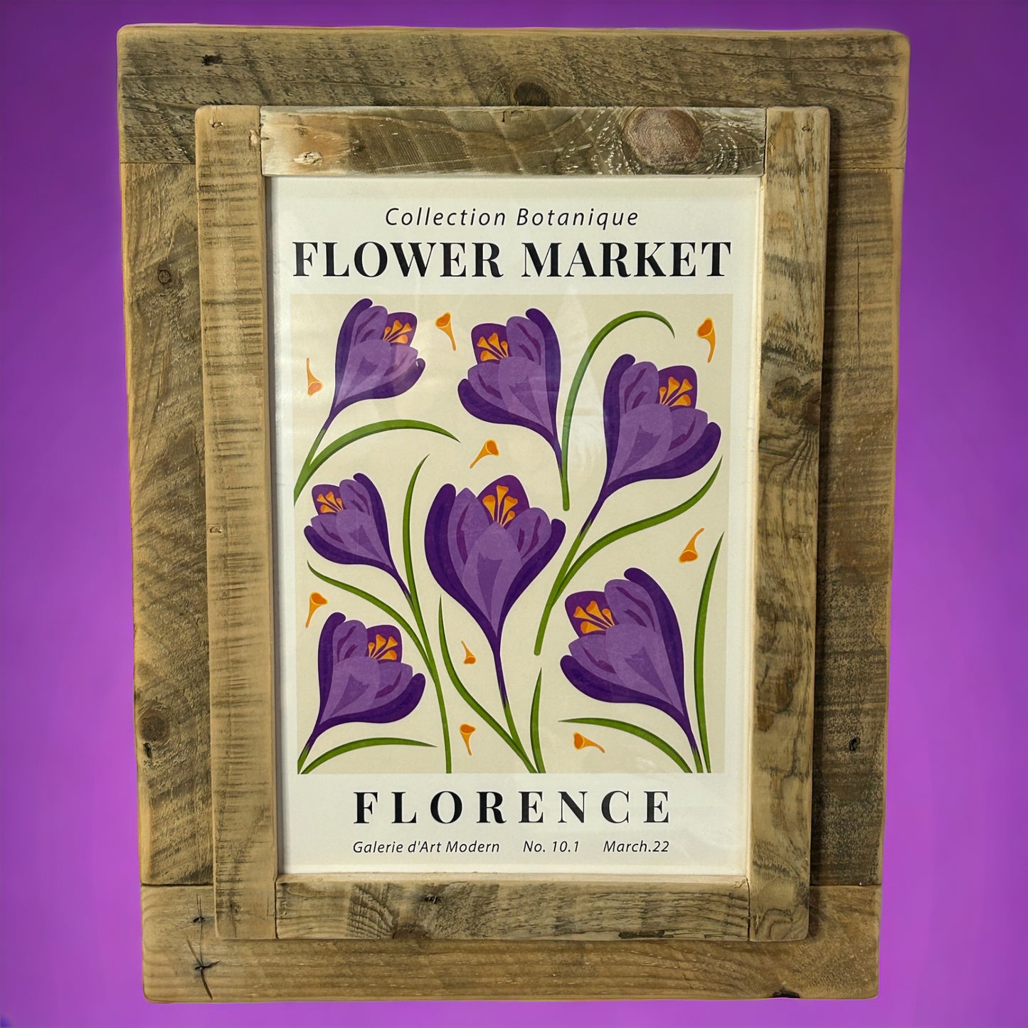 Flower Market Florence Print Framed in Reclaimed Wood. 