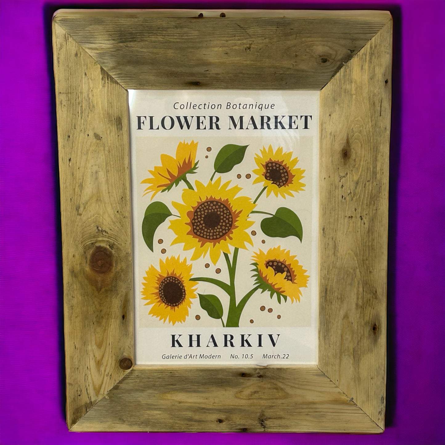 Flower Market Kharkiv in Reclaimed Wood Frame. 