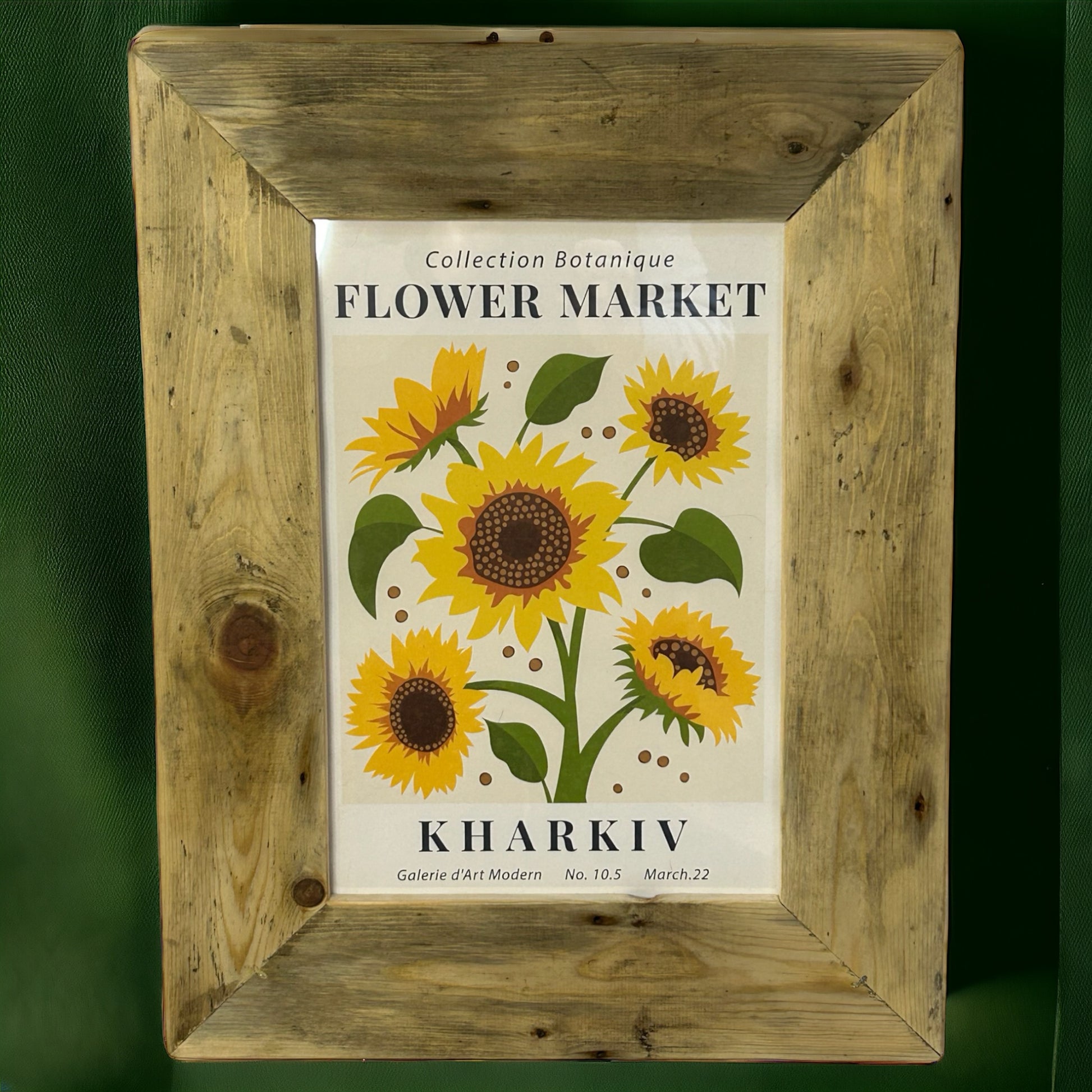 Flower Market Kharkiv in Reclaimed Wood Frame. 