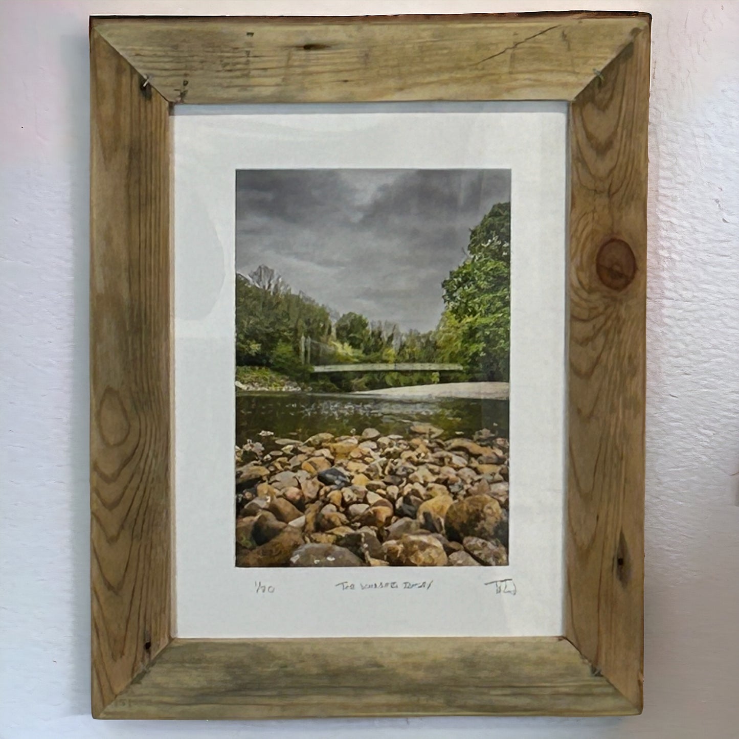 “The Wharfe, Ilkley” in a Reclaimed Wood Frame. 